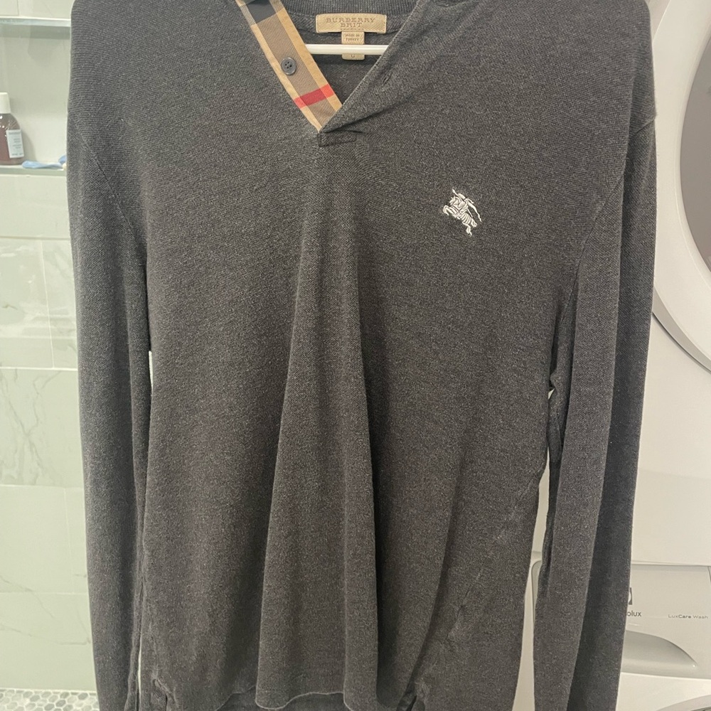 Burberry Dark Gray Long Sleeve Tee
